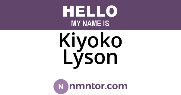 Kiyoko Lyson