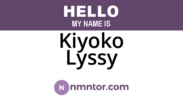 Kiyoko Lyssy