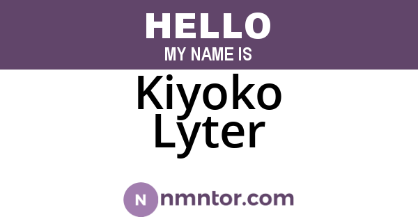 Kiyoko Lyter