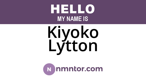 Kiyoko Lytton