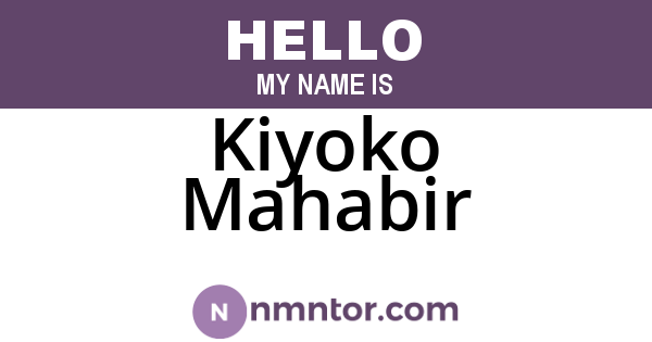 Kiyoko Mahabir