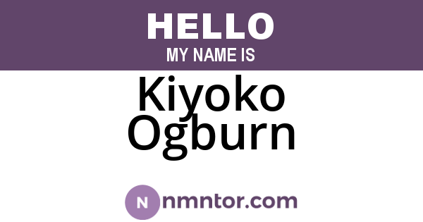 Kiyoko Ogburn