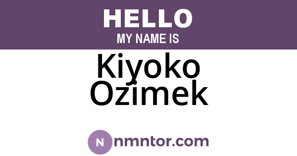 Kiyoko Ozimek