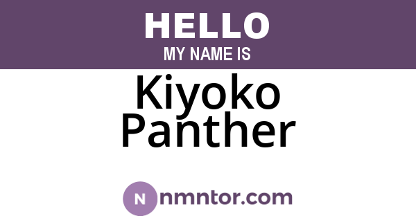 Kiyoko Panther