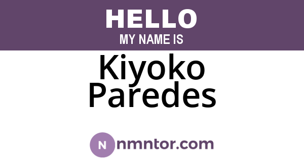 Kiyoko Paredes
