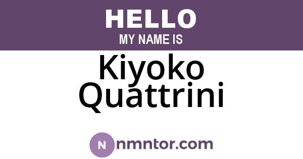 Kiyoko Quattrini