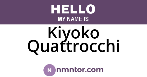 Kiyoko Quattrocchi