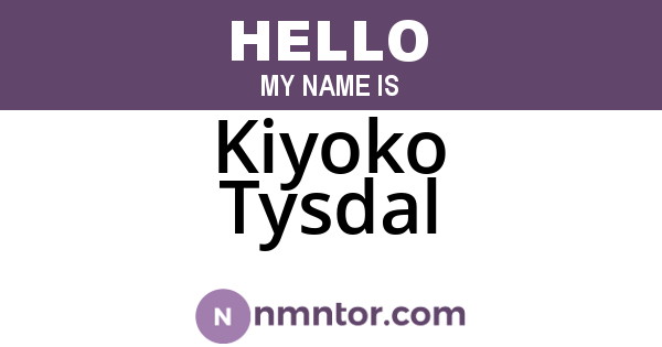 Kiyoko Tysdal