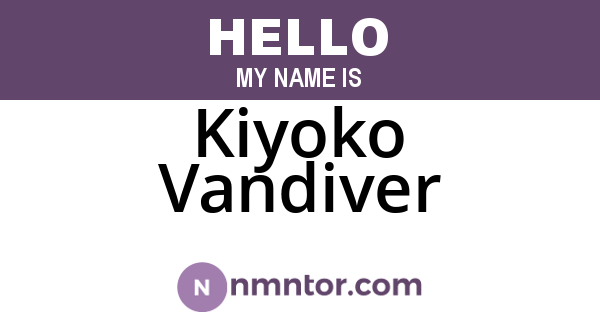 Kiyoko Vandiver