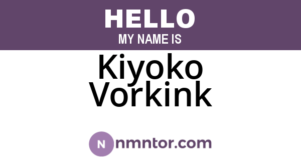 Kiyoko Vorkink