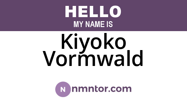 Kiyoko Vormwald