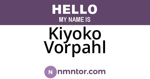 Kiyoko Vorpahl