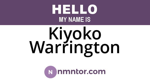 Kiyoko Warrington