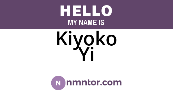 Kiyoko Yi