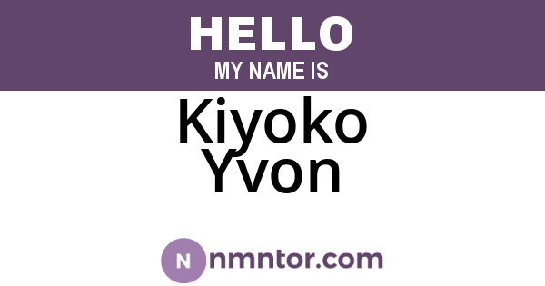 Kiyoko Yvon