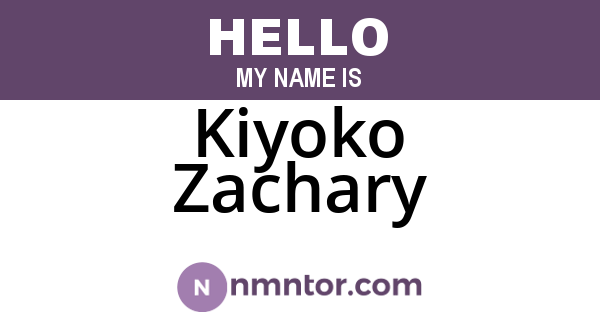 Kiyoko Zachary
