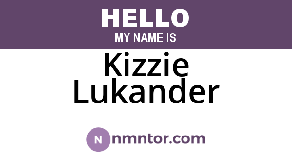 Kizzie Lukander