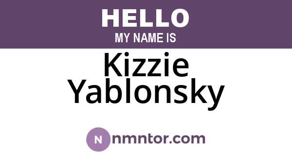 Kizzie Yablonsky