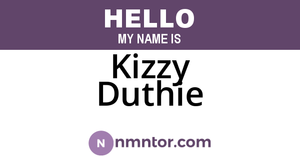 Kizzy Duthie