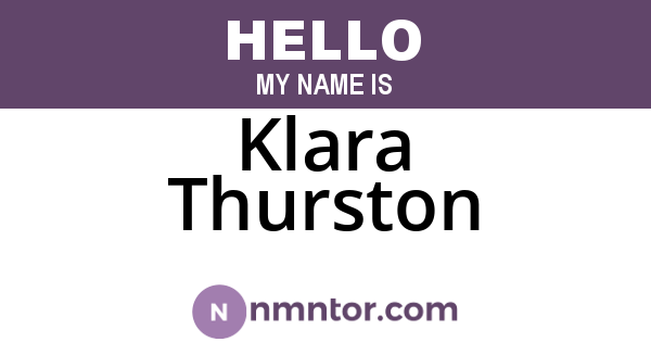 Klara Thurston