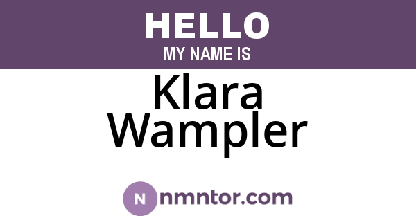 Klara Wampler
