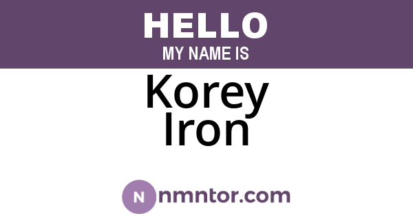 Korey Iron
