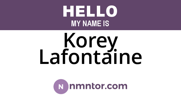 Korey Lafontaine