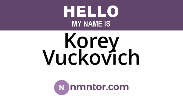 Korey Vuckovich