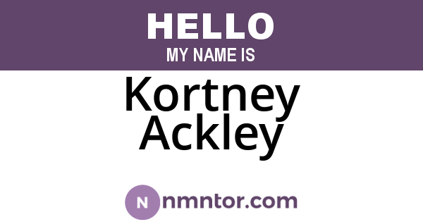 Kortney Ackley