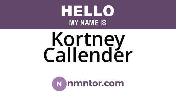 Kortney Callender
