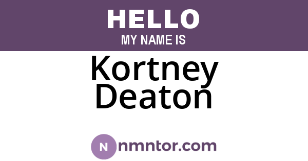 Kortney Deaton
