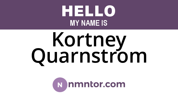 Kortney Quarnstrom