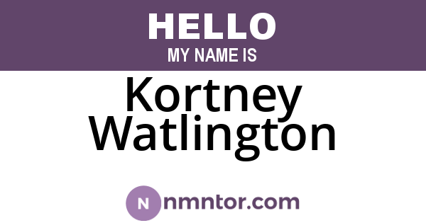 Kortney Watlington