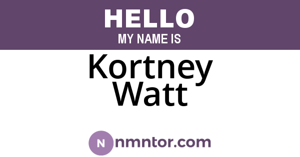 Kortney Watt
