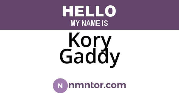 Kory Gaddy