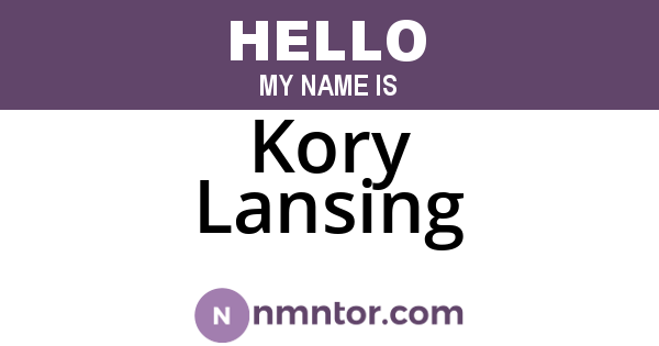 Kory Lansing