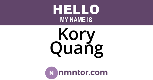 Kory Quang