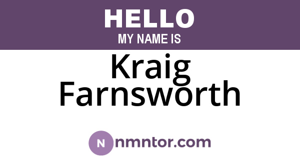 Kraig Farnsworth