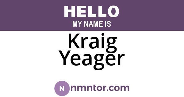 Kraig Yeager