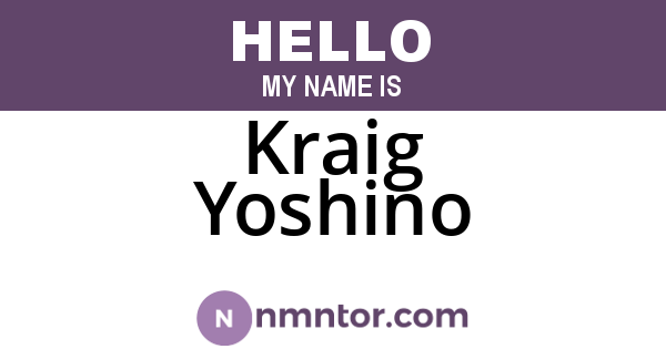 Kraig Yoshino