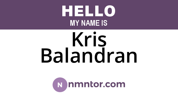 Kris Balandran