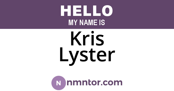 Kris Lyster