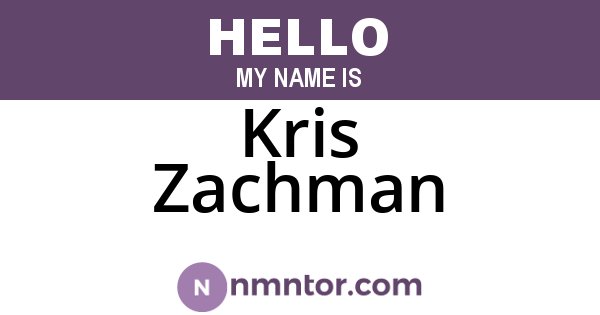 Kris Zachman