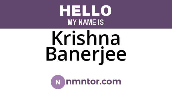 Krishna Banerjee