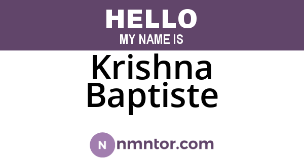 Krishna Baptiste