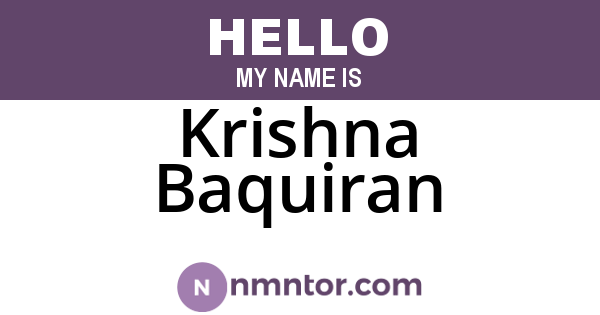 Krishna Baquiran