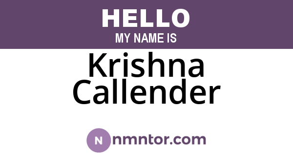 Krishna Callender