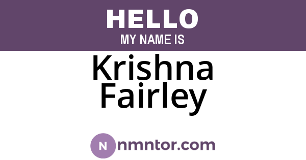 Krishna Fairley