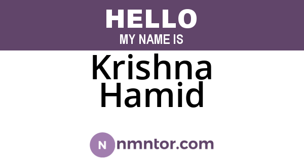 Krishna Hamid