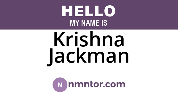 Krishna Jackman